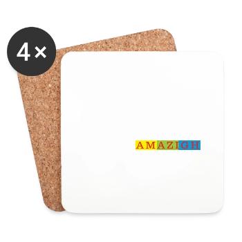 AMAZIGH SYMBOL BERBER Z IMAZIGHEN KABYLISCHES JUWEL - Untersetzer (4er-Set) - Weiß - Vorne