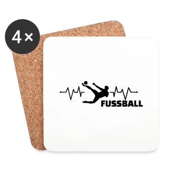 Fußball Soccer - Untersetzer (4er-Set) - Weiß - Vorne