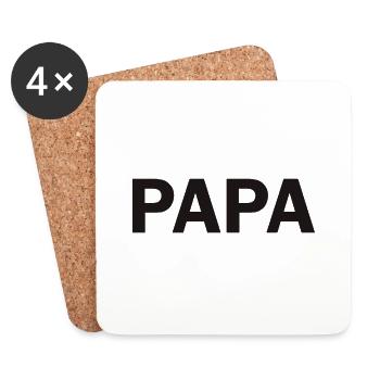 Papa T-Shirt, Minimalistisch, Statement - Untersetzer (4er-Set) - Weiß - Vorne