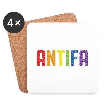 Antifa Pride - Coasters (set of 4) - white - Front