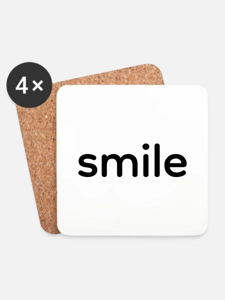 Smile Bright: Spread Happiness with Style - Untersetzer (4er-Set) - Weiß