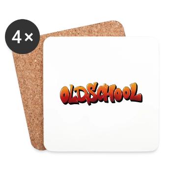 Lettrage graffiti oldschool - Dessous de verre (lot de 4) - blanc - Devant