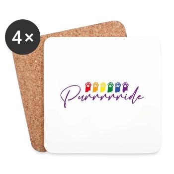 Katze Pride - Untersetzer (4er-Set) - Weiß - Vorne