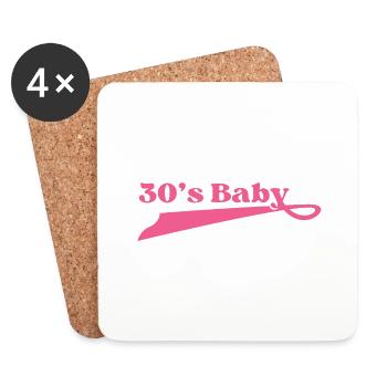 Jahrgang 30 Baby - Untersetzer (4er-Set) - Weiß - Vorne