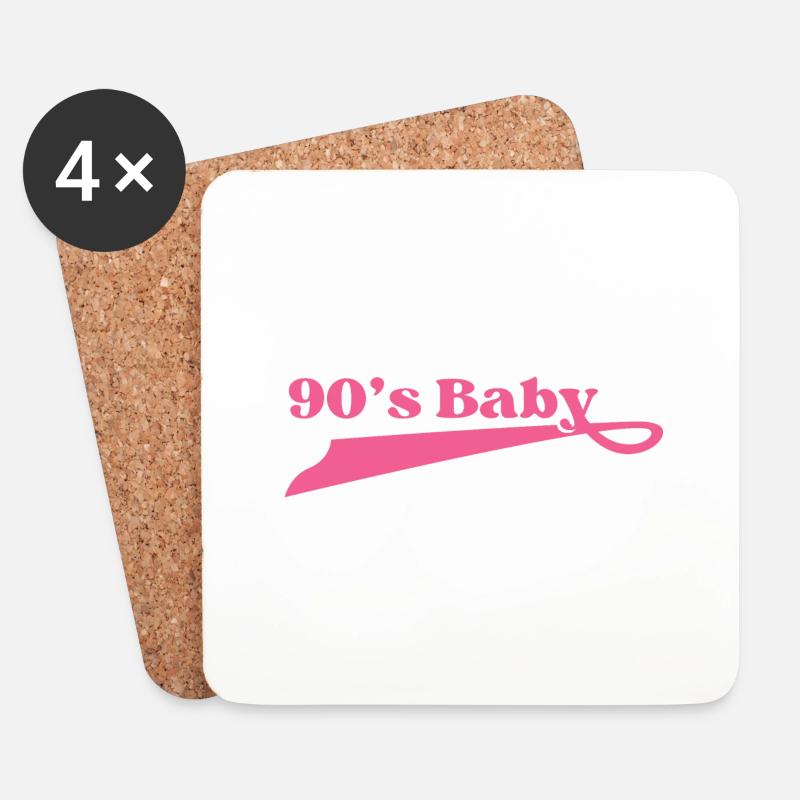 90er Jahre Baby - Untersetzer (4er-Set) - Weiß