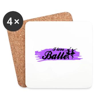 i love ballett mit Farbe - Untersetzer (4er-Set) - Weiß - Vorne