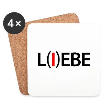 Liebe Lebe - Lebe die Liebe - Untersetzer (4er-Set) - Weiß - Vorne