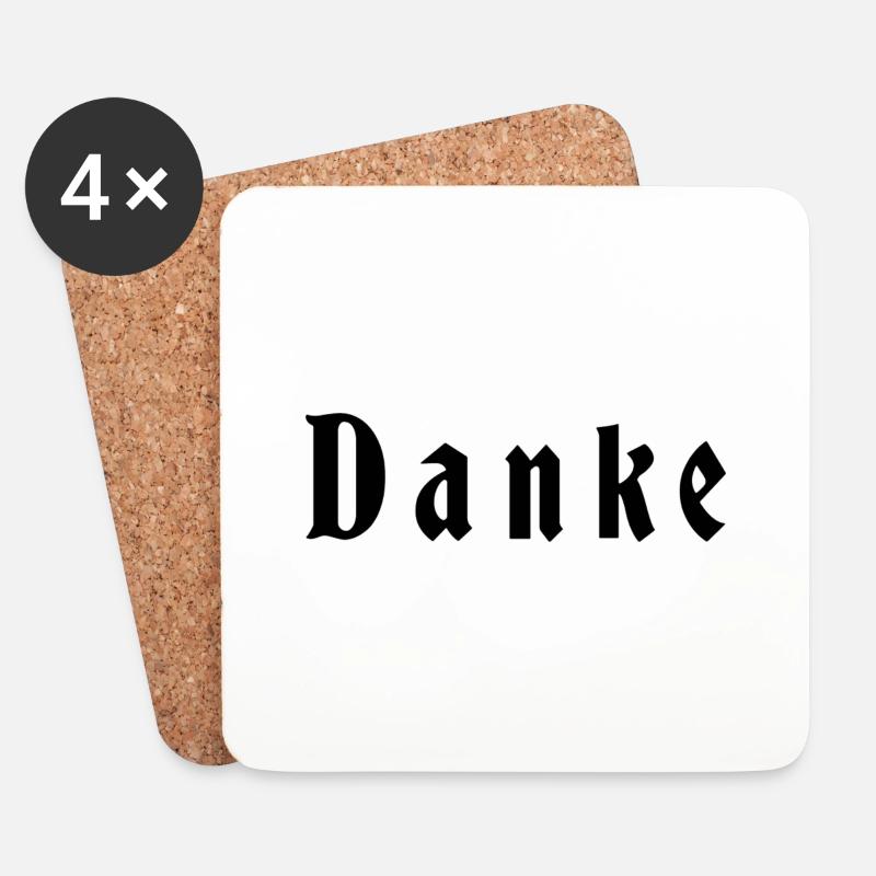 Danke - Untersetzer (4er-Set) - Weiß