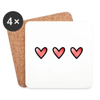 HEILIGER VALENTINSTAG. Junggesellinnenabschied. ICH LIEBE DICH. ICH LIEBE DICH. LIEBE - Untersetzer (4er-Set) - Weiß - Vorne
