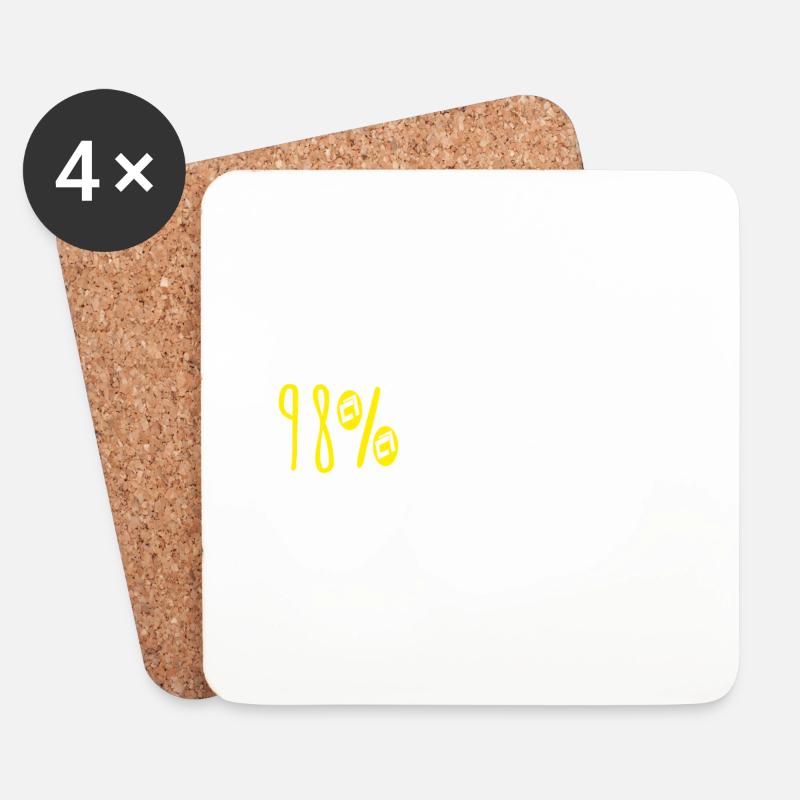 98% PUBERTÄR - Untersetzer (4er-Set) - Weiß