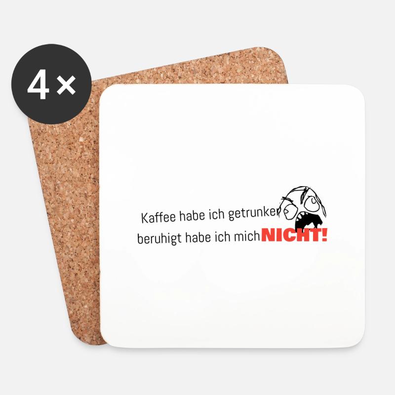 beruhigt habe ich mich NICHT! - Untersetzer (4er-Set) - Weiß