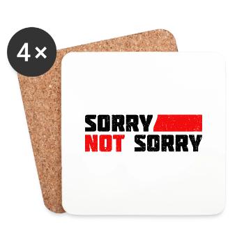 Sorry Not Sorry. Ironic and Funny Design - Coasters (set of 4) - white - Front