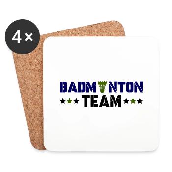 badminton team - Untersetzer (4er-Set) - Weiß - Vorne