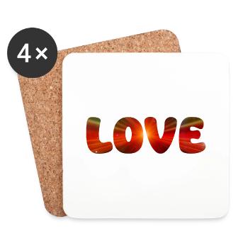 LOVE - Coasters (set of 4) - white - Front