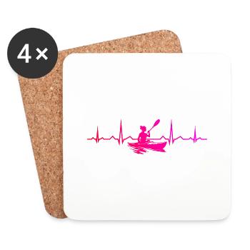 Canoe Kayak Kayaking Women Men Kayak - Coasters (set of 4) - white - Front