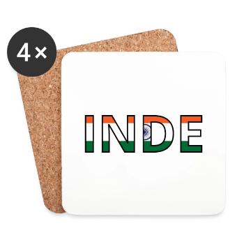 Drapeau Inde - Dessous de verre (lot de 4) - blanc - Devant