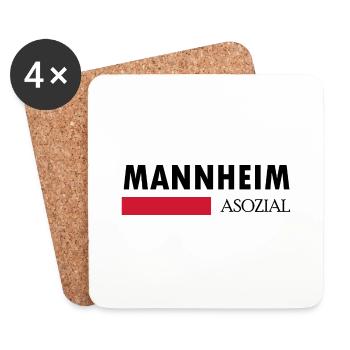 Mannheim Monnem Mannheimat - Coasters (set of 4) - white - Front