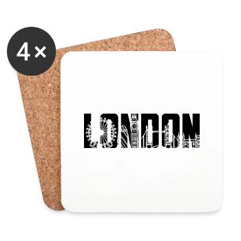 London, England 1 - Untersetzer (4er-Set) - Weiß - Vorne