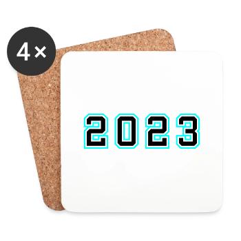 2023 Year Birthday - Coasters (set of 4) - white - Front