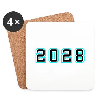 2028 Year Birthday - Coasters (set of 4) - white - Front