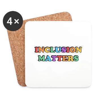 Inklusion ist wichtig Regenbogen - Untersetzer (4er-Set) - Weiß - Vorne