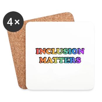 Inklusion ist wichtig Regenbogen - Untersetzer (4er-Set) - Weiß - Vorne