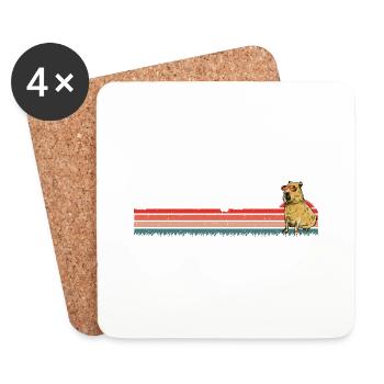 Mach dir keine Sorgen, sei Capy - Vintage Retro Capybara - Untersetzer (4er-Set) - Weiß - Vorne