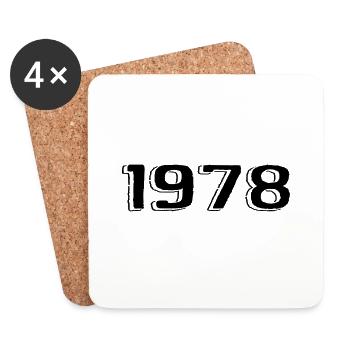 Jahrgang 1978 geboren Geburtstag Retro 1978 - Untersetzer (4er-Set) - Weiß - Vorne