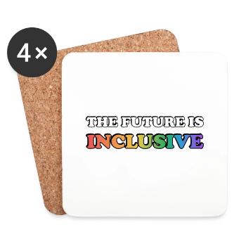 The Future Is Inclusive LGBT Pride Rainbow - Coasters (set of 4) - white - Front