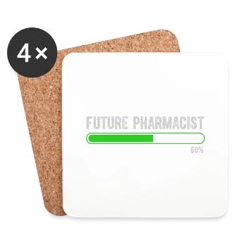 future vintage retro pharmacist pharmacy tech - Dessous de verre (lot de 4) - blanc - Devant