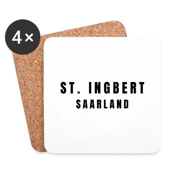 St. Ingbert Saarland - Dessous de verre (lot de 4) - blanc - Devant