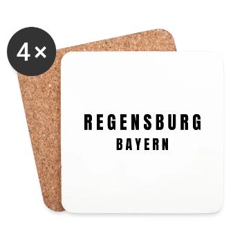 Ratisbonne, Bavière - Dessous de verre (lot de 4) - blanc - Devant