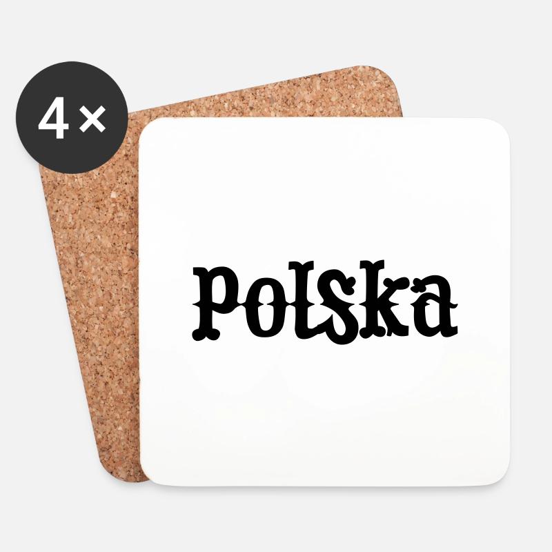 Polska Poland - Untersetzer (4er-Set) - Weiß