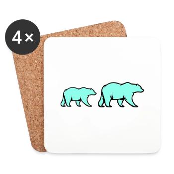 Polar bears - Coasters (set of 4) - white - Front