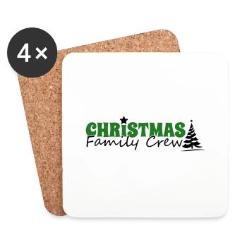 Équipage familial de Noël - Dessous de verre (lot de 4) - blanc - Devant