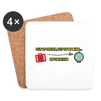 Out of office out of my mind - Coasters (set of 4) - white - Front