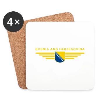 Bosnia & Herzegovina T-Shirt - Coasters (set of 4) - white - Front