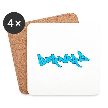 Bernard graffiti text türkis - Untersetzer (4er-Set) - Weiß - Vorne