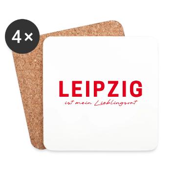 Leipzig T-Shirt – for Fans & Lovers - Coasters (set of 4) - white - Front