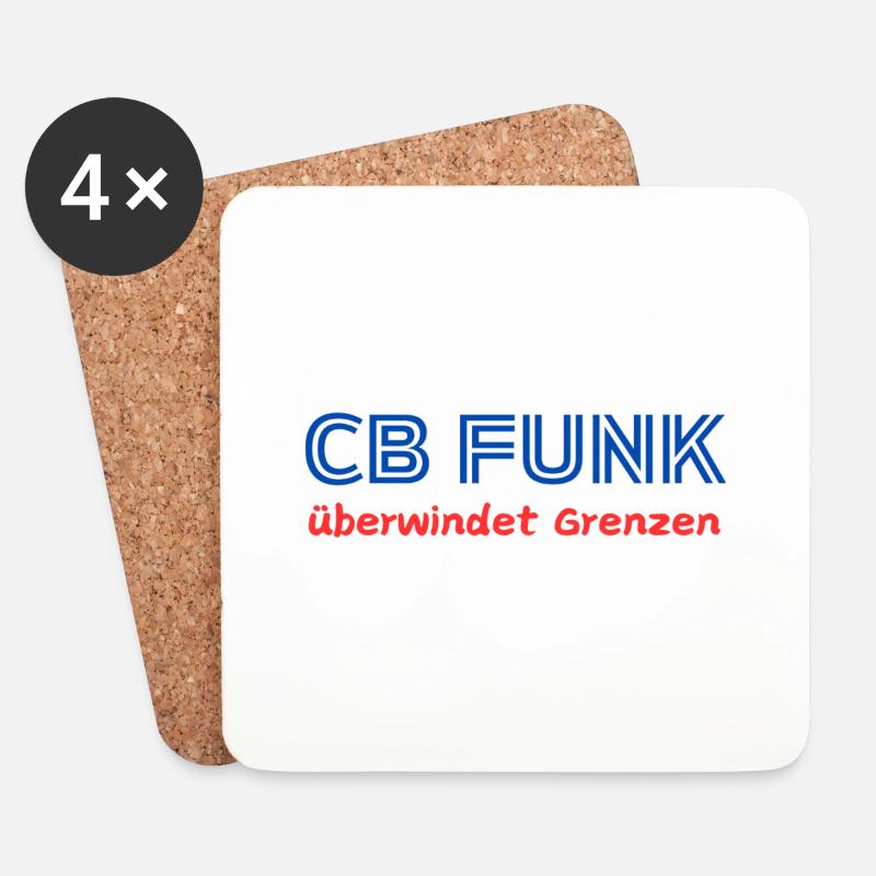CB Funk überwindet Grenzen - Untersetzer (4er-Set) - Weiß