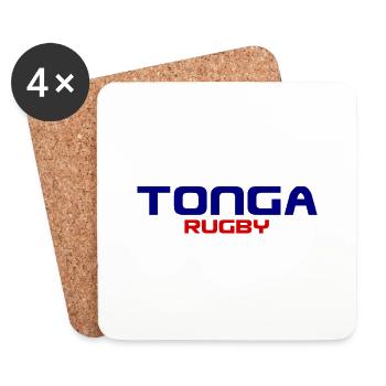 Tonga Rugby Logo - Pacific - Polynesia - South Seas - Coasters (set of 4) - white - Front