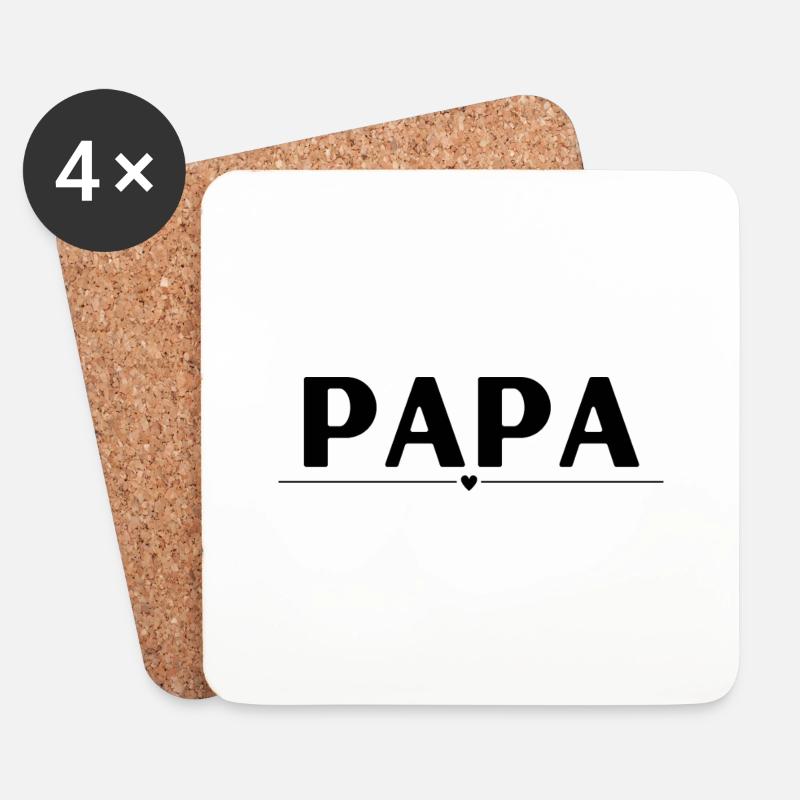 Papa - Vatertag - Untersetzer (4er-Set) - Weiß