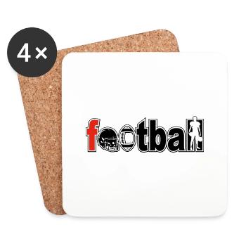 Football - Dessous de verre (lot de 4) - blanc - Devant