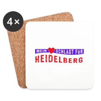 Mein Herz schlagt fur Heidelberg (Vectorgraphic) - Untersetzer (4er-Set) - Weiß - Vorne