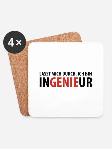 Lasst mich durch, ich bin Ingenieur - Untersetzer (4er-Set) - Weiß