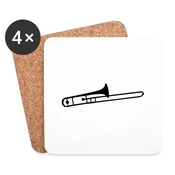 trombone - Coasters (set of 4) - white - Front