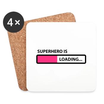 superhero is loading - Dessous de verre (lot de 4) - blanc - Devant