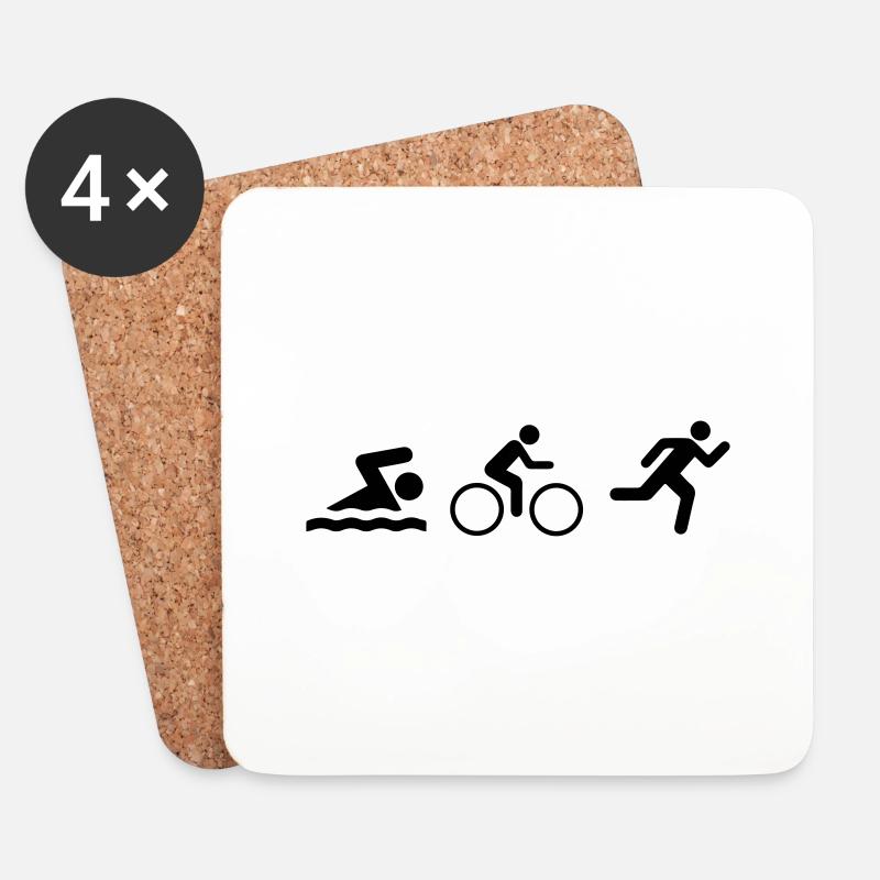 Triatlon_v9 - Untersetzer (4er-Set) - Weiß