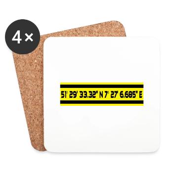 Wstfln Stadium Dortmund Coordinates - Coasters (set of 4) - white - Front