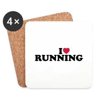 I love running - Coasters (set of 4) - white - Front